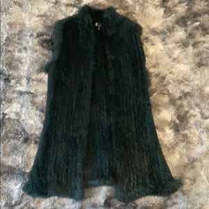 LOVE TOKEN RABBIT FUR VEST